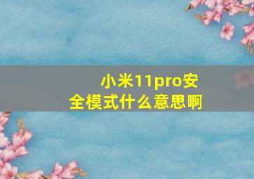 小米11pro安全模式什么意思啊