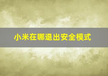 小米在哪退出安全模式