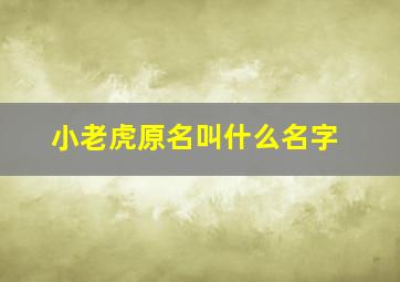 小老虎原名叫什么名字