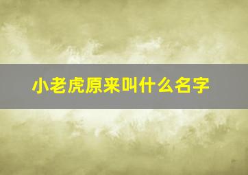 小老虎原来叫什么名字