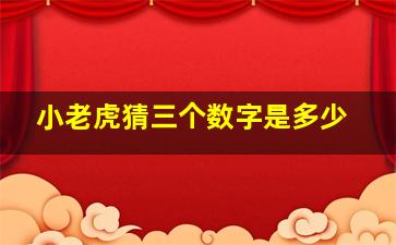 小老虎猜三个数字是多少