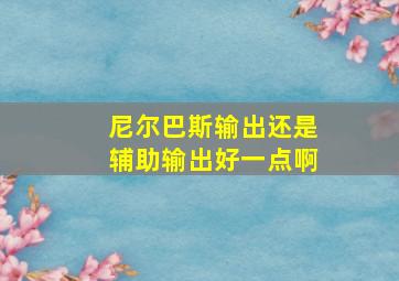 尼尔巴斯输出还是辅助输出好一点啊