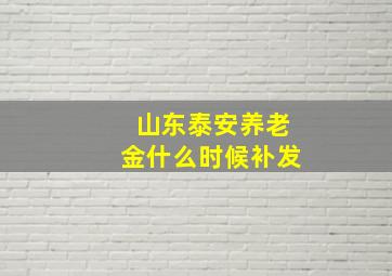 山东泰安养老金什么时候补发