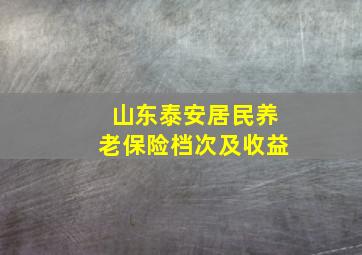 山东泰安居民养老保险档次及收益