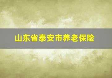 山东省泰安市养老保险