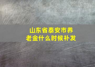 山东省泰安市养老金什么时候补发