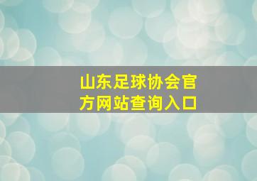 山东足球协会官方网站查询入口