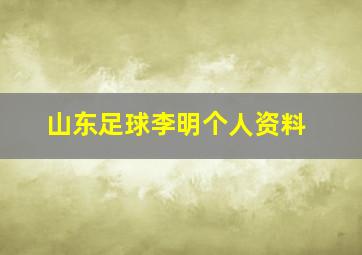 山东足球李明个人资料