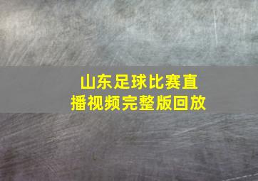 山东足球比赛直播视频完整版回放