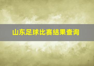 山东足球比赛结果查询