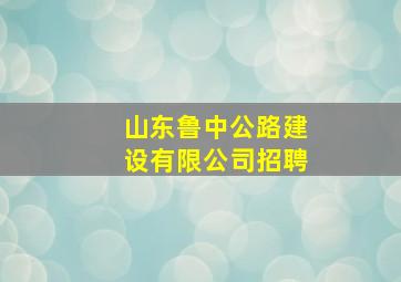 山东鲁中公路建设有限公司招聘