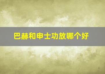 巴赫和申士功放哪个好