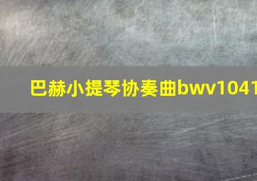 巴赫小提琴协奏曲bwv1041