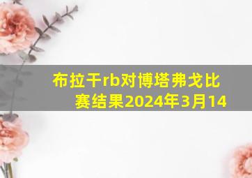 布拉干rb对博塔弗戈比赛结果2024年3月14