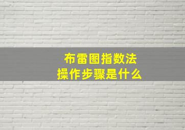 布雷图指数法操作步骤是什么