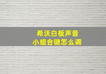 希沃白板声音小组合键怎么调