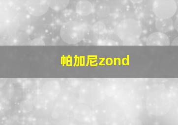 帕加尼zond