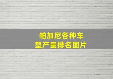 帕加尼各种车型产量排名图片