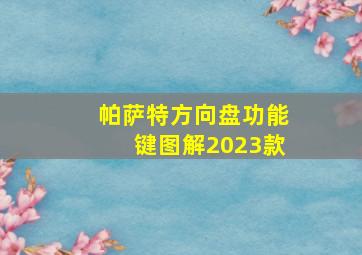 帕萨特方向盘功能键图解2023款