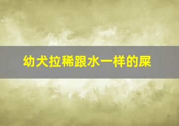 幼犬拉稀跟水一样的屎