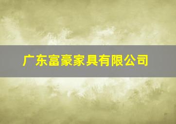 广东富豪家具有限公司