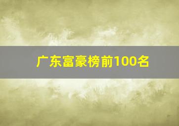 广东富豪榜前100名