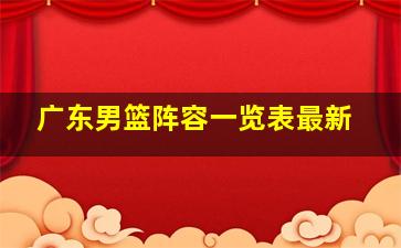 广东男篮阵容一览表最新