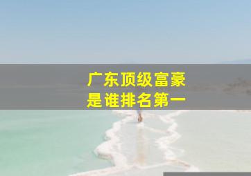 广东顶级富豪是谁排名第一