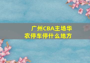 广州CBA主场华农停车停什么地方