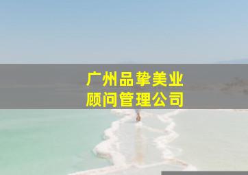 广州品挚美业顾问管理公司