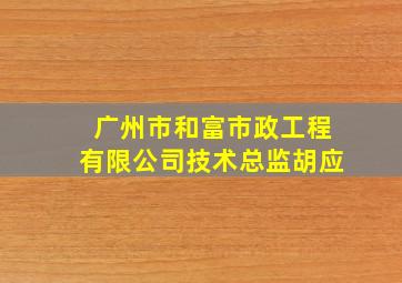 广州市和富市政工程有限公司技术总监胡应