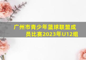 广州市青少年篮球联盟成员比赛2023年U12组