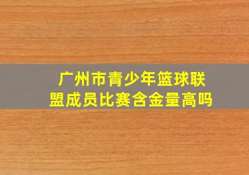 广州市青少年篮球联盟成员比赛含金量高吗