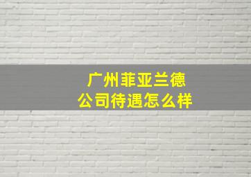 广州菲亚兰德公司待遇怎么样