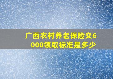 广西农村养老保险交6000领取标准是多少