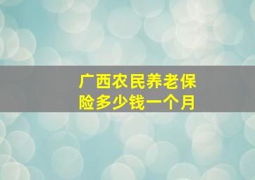 广西农民养老保险多少钱一个月