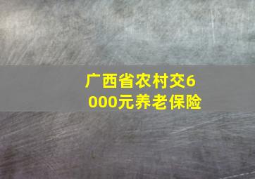 广西省农村交6000元养老保险