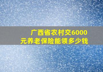 广西省农村交6000元养老保险能领多少钱