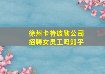 徐州卡特彼勒公司招聘女员工吗知乎