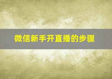 微信新手开直播的步骤