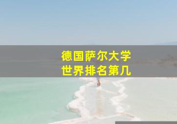 德国萨尔大学世界排名第几