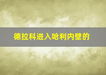 德拉科进入哈利内壁的