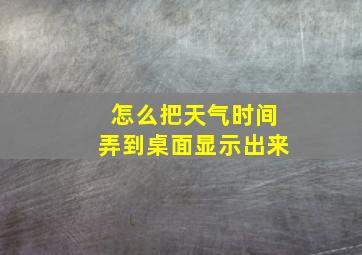 怎么把天气时间弄到桌面显示出来