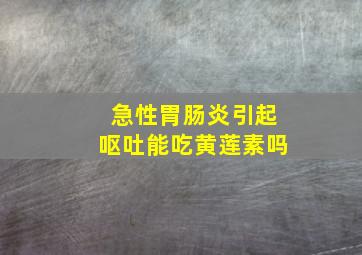 急性胃肠炎引起呕吐能吃黄莲素吗