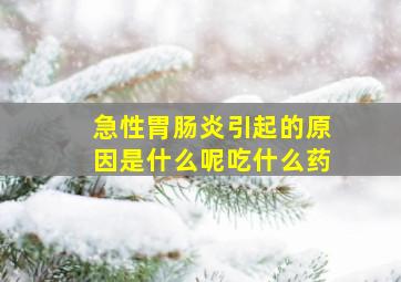 急性胃肠炎引起的原因是什么呢吃什么药