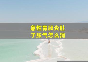 急性胃肠炎肚子胀气怎么消