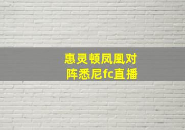 惠灵顿凤凰对阵悉尼fc直播