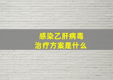 感染乙肝病毒治疗方案是什么