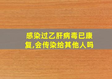 感染过乙肝病毒已康复,会传染给其他人吗