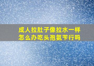 成人拉肚子像拉水一样怎么办吃头孢氨苄行吗